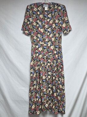 Vintage Ed Michaels By Melanie Drucker Floral Midi Dress